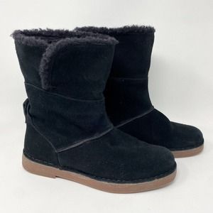 Clarks Drafty Haze Sherpa Lined Suede Ankle Boots Black 10.5M